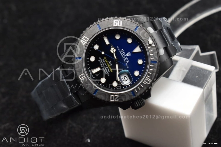 VS Black Bracelet Blue Submariner DIW DLC DLC Dial on 1157 Lightweight Best Edition 1:1 Sandblasted VSF 1219